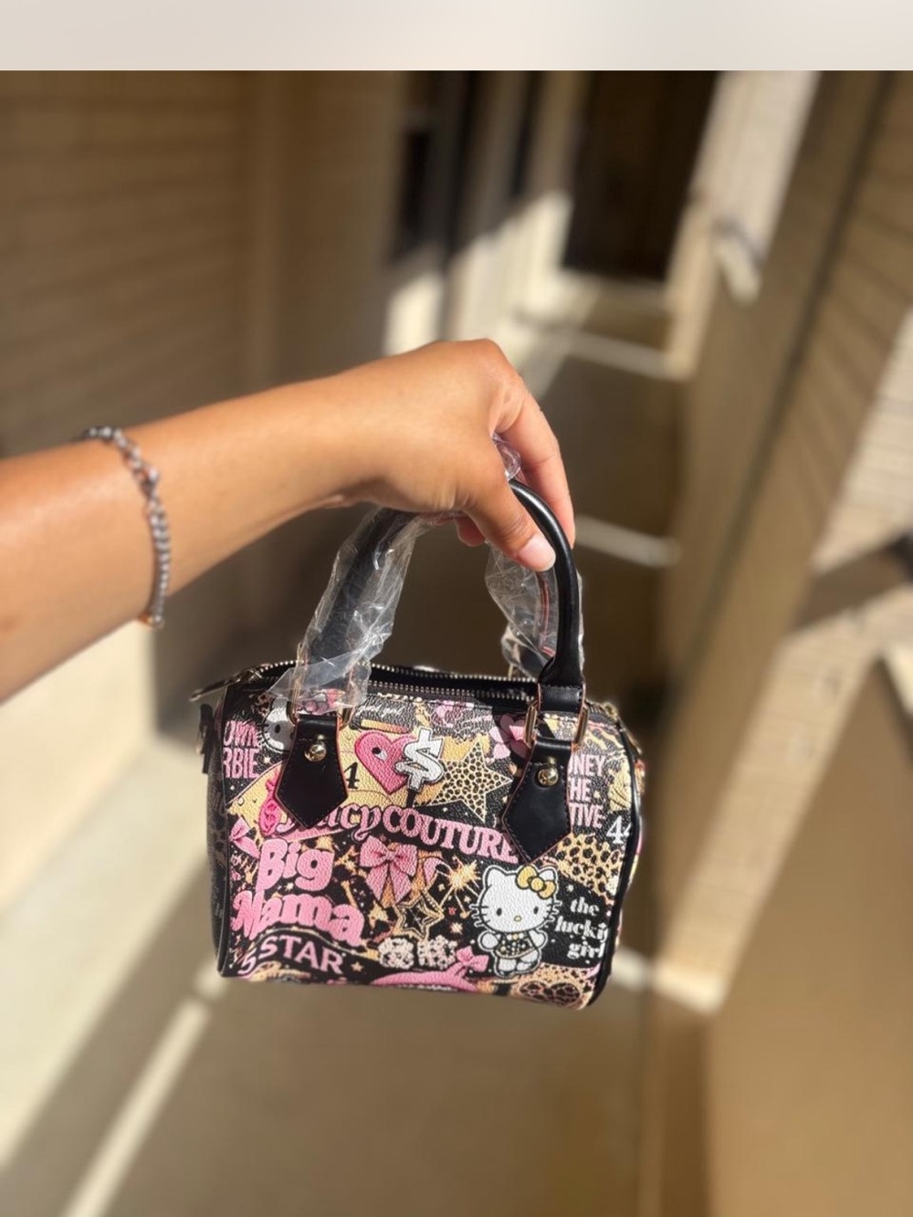 Juicy Couture Pink & Black Hello Kitty Mini Bag